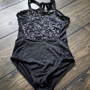 Black Floral One-Piece Swimsuit